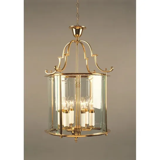 BOXED INDEPENDENCE 6-LIGHT POLISHED BRASS LANTERN PENDANT (1 BOX)