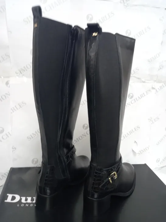 DUNE TILDING BOOT BLACK LEATHER SIZE 5 - BOXED 