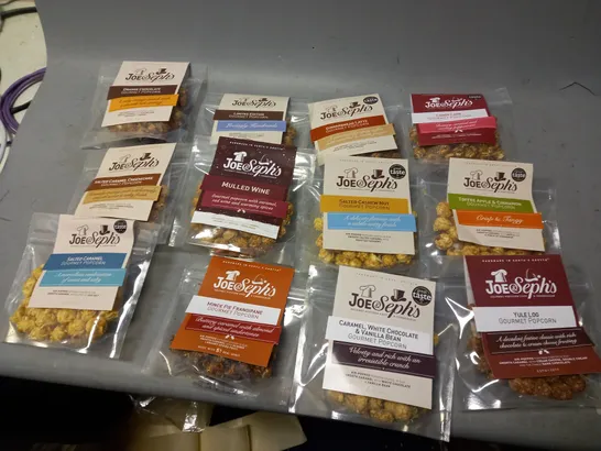 12 ASSORTED JOE&SEPHS GOURMET POPCORN PACKETS 