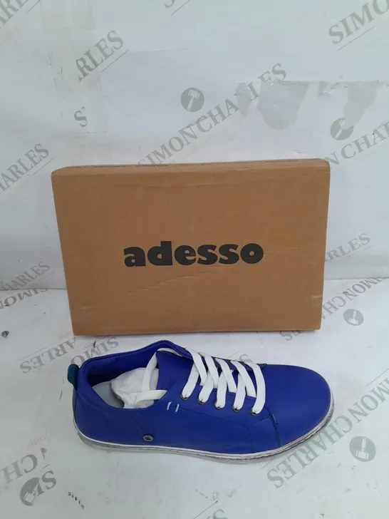 BOXED ADESSO ELECTRIC BLUE LACED TRAINER SIZE 6