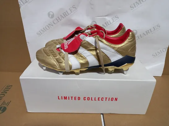 ADIDAS GOLD PREDATOR ACCELERATOR FG FOOTBALL BOOTS SIZE 9.5