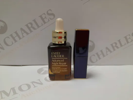 LOT OF 2 ESTEE LAUDER PRODUCTS TO INCLUDE ADVANCED NIGHT REPAIR REPAIRING NIGHT SERUM 30ML & PURE COLOUR ENVY LIPSTICK - 561 INTENSE NUDE 