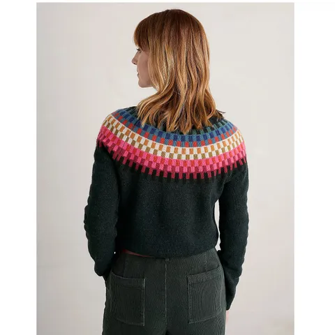 SEASALT CORNWALL BERLEWEN JUMPER IN GREEN/MULTI SIZE 12