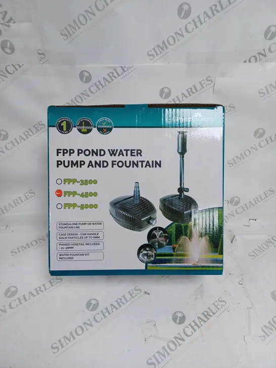 BOXED SEALED ALL POND SOLUTIONS FPP POND WATER PUMP AND FOUNTAIN FPP-4500