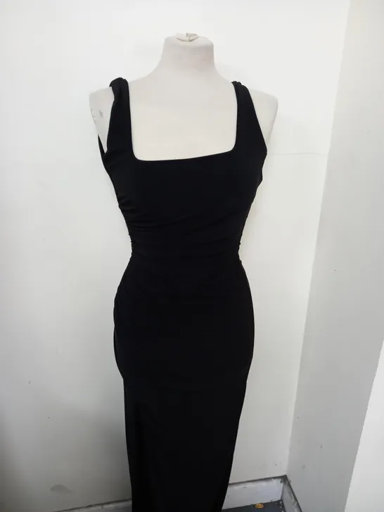 CLUB L BLACK SQUARE NECK MAXI DRESS SIZE 6