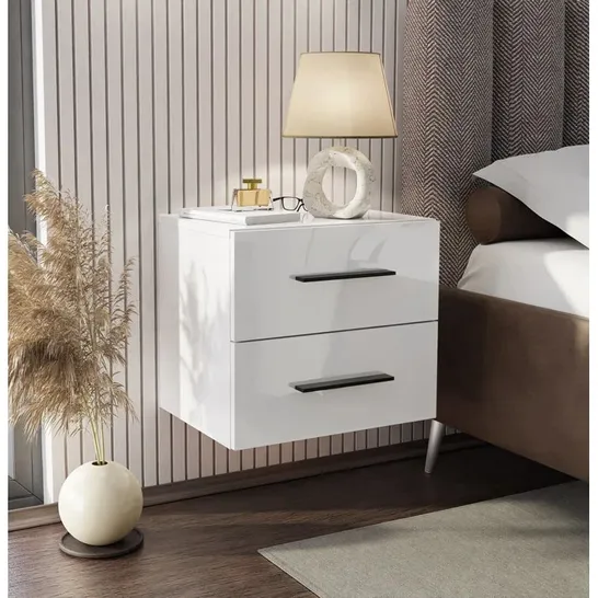 BOXED LAYLONNI 2 DRAWER BEDSIDE TABLE (1 BOX)