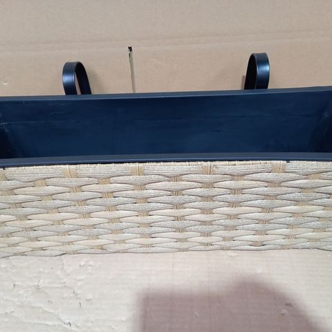 FAUX RATTAN HERB PLANTER WITH HOOKS