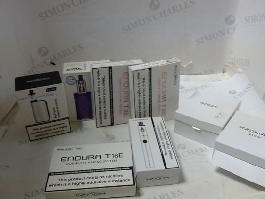 BOX OF APPROXIMATLEY 30 ASSORTED ELECTRONIC CIGARETTES TO INLCUDE INNOKIN ETC