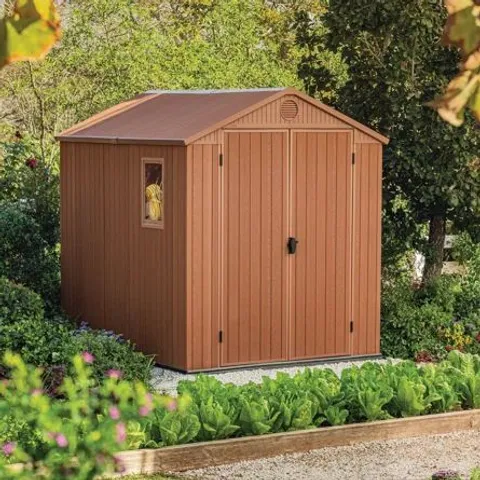 BOXED KETER DARWIN 6FT W × 8FT D APEX SHED (2 BOXES)