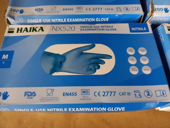 LOT OF 6 BOXES OF NX520 SINGLE USE NITRILE EXAMINATION GLOVES - VARIOUS SIZES