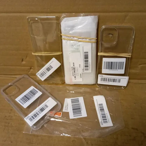 LOT OF 5 ASSORTED CLEAR CASES AND SCREENS