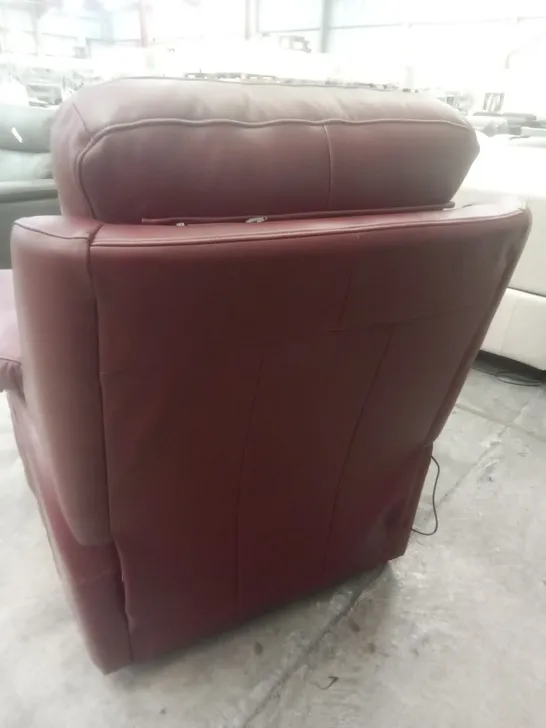 DESIGNER G PLAN MADE KINGSBURY LARGE DUAL ELEVATE CHAIR - CAPRI CLARET LEATHER 