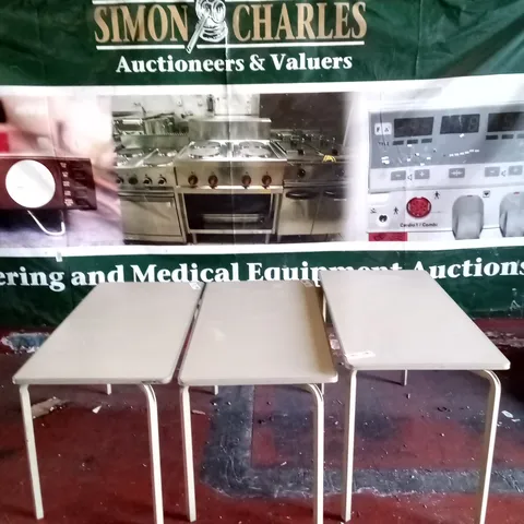 COMMERCIAL 3X GREY TABLES 