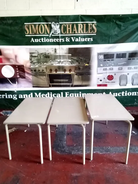 COMMERCIAL 3X GREY TABLES 