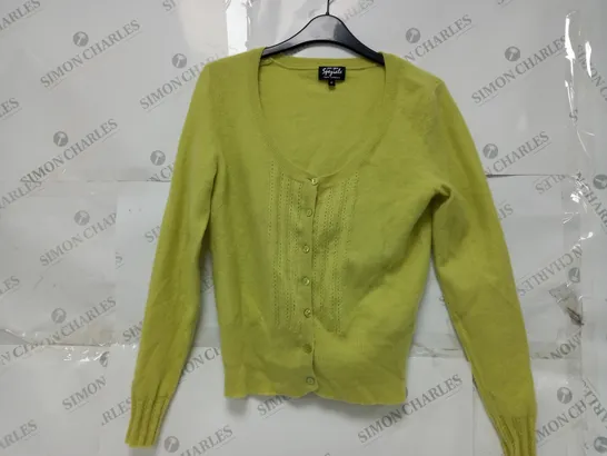 PER UNA CASHMERE CARDIGAN IN LIME - SIZE 12