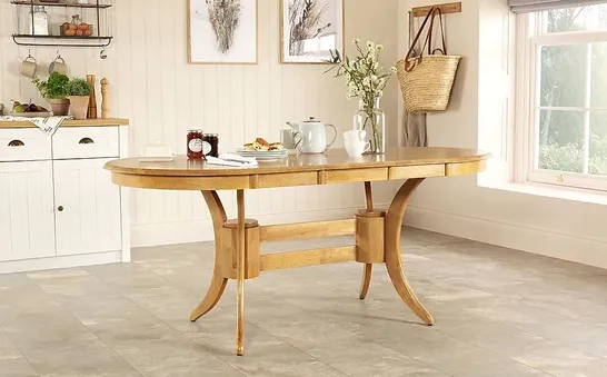 BOXED DESIGNER TOWNHOUSE OVAL OAK 150-180cm EXTENDING DINING TABLE (2 of 2 BOXES)