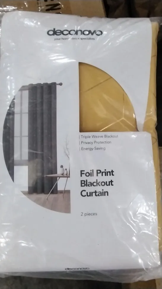 BAGGED MALONE ROOM DARKENING THERMAL CURTAINS YELLOW