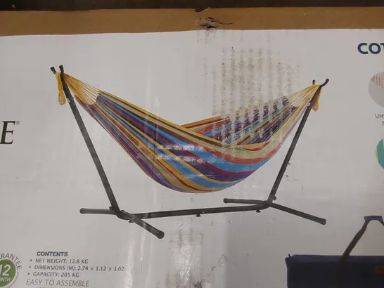 BOXED DOUBLE CLASSIC HAMMOCK WITH STAND (1 BOX)