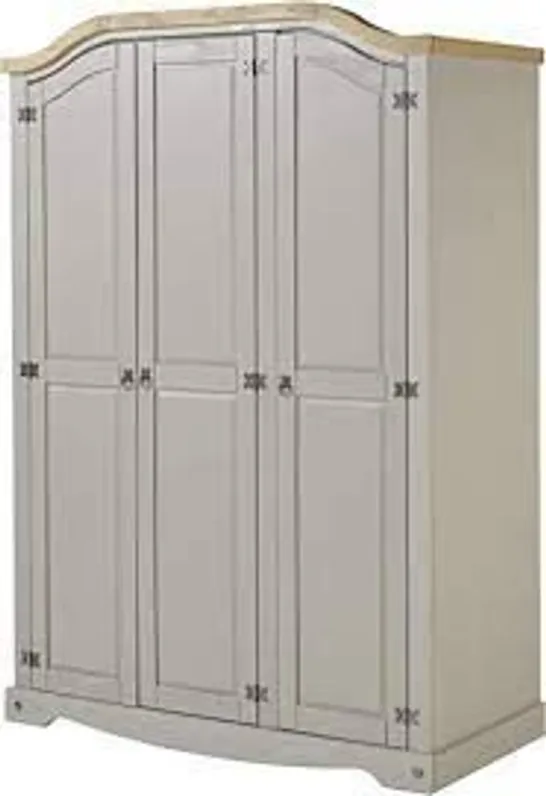 CORONA GREY WAX 3 DOOR WARDROBE (3 BOXES)