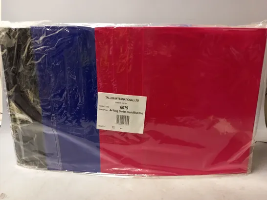 BOX OF APPROXIMATELY 40 ASSORTED A4 RING BINDERS IN VARIOUS COLOURS