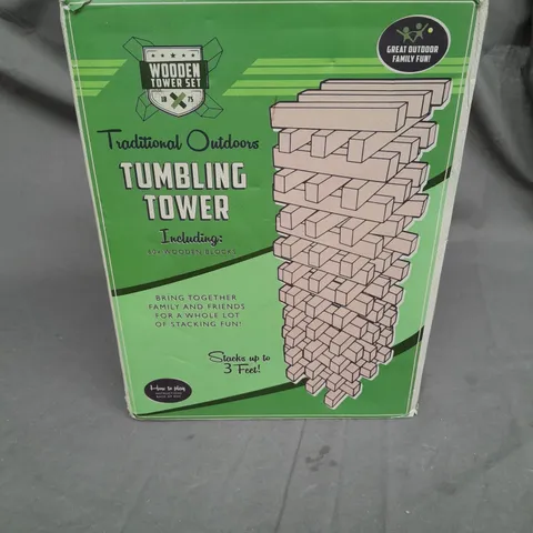 BOXED WOODEN TOWER SET OUTDOORS TUMBLING TOWER