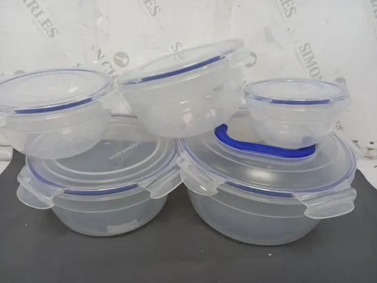 BOXED SET OF 5 LOCK & LOCK STORAGE BOWLS CONTAINERS CLEAR 