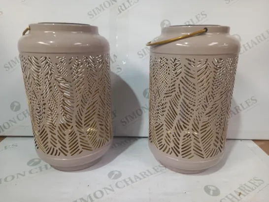 GARDEN REFLECTIONS SET OF 2 PATTERNED SOLAR LANTERNS