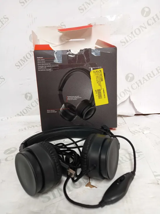 BLACK WEB USB PC HEADSET