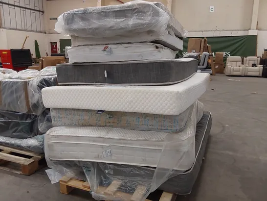 PALLET OF 8X ASSORTED MATTRESSES - VARIOUS SIZES, BRANDS, CONDITIONS 