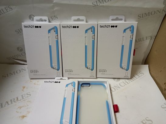 BOX OF APPROX 80 TECH21 PROTECTIVE PHONE CASES IPHONE 6 PLUS - BLUE/CLEAR