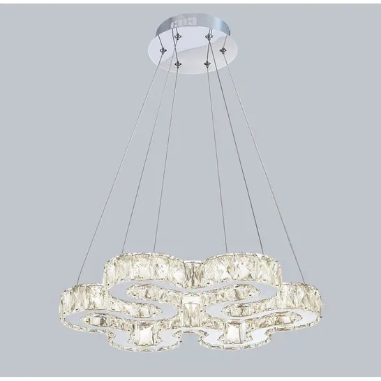 A BOXED MONGE 1- LIGHT CRYSTAL LED CHANDELIER 