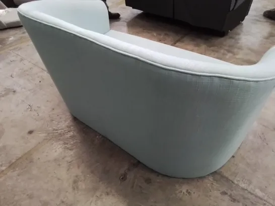 DESIGNER TWO SEATER TUB SOFA LIGHT BLUE FABRIC