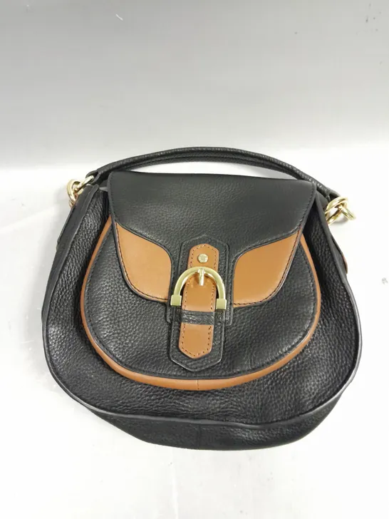 PAUL COSTELLOE GYMKHANA MULTIWAY LEATHER SADDLE BAG BLACK/TAN