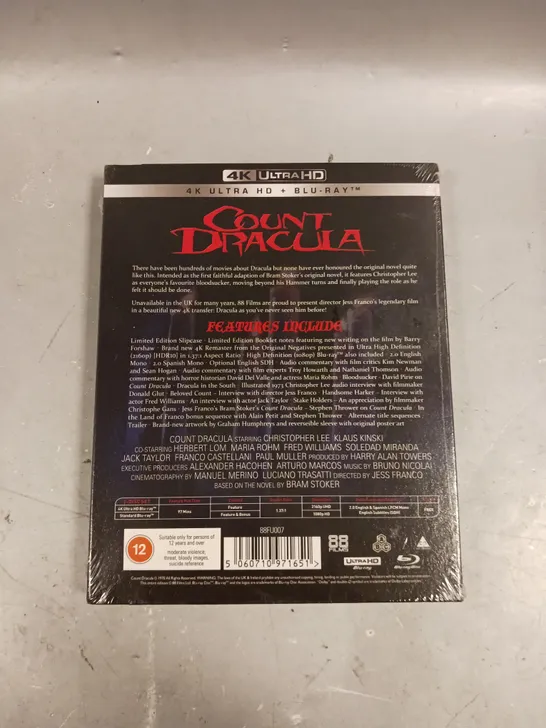 SEALED JESS FRANCO'S COUNT DRACULA 4K BLU-RAY  