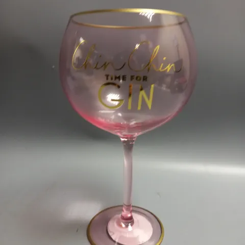 BRAND NEW SET OF 2 PINK GIN GLASSES
