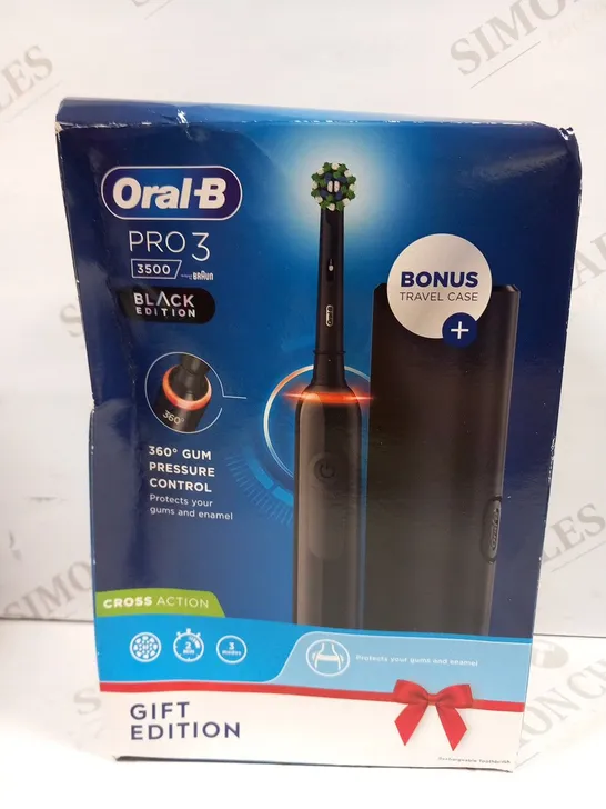 BOXED ORAL B PRO 3 3500 BLACK EDITION TOOTHBRUSH