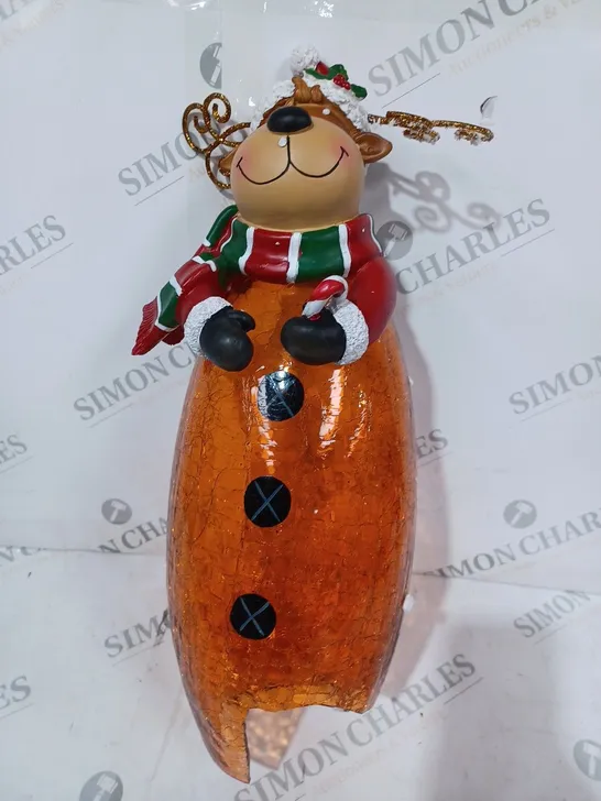 FESTIVE PRE-LIT LARGE GLASS CHRISTMAS CHARACTER - REINDEER (COLLECTION ONLY)