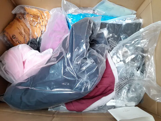 BOX OF APPROXIMATELY 25 ASSORTED CLOTHING ITEMS TO INCLUDE - SHORTS , VEST , TROUSERS ETC