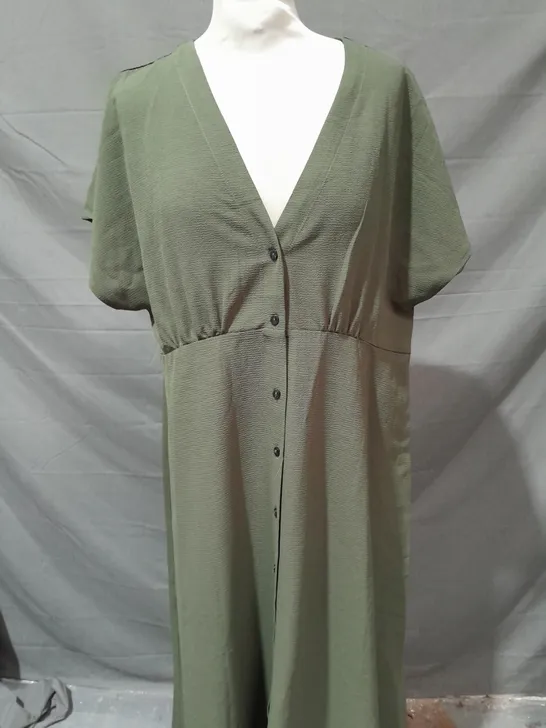 ONLY BUTTON-UP DRESS IN GREEN SIZE UK 14