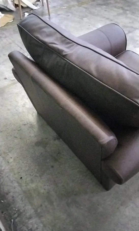 QUALITY DESIGNER LOUNGE CO ARMCHAIR IN CHOCOLATE BROWN LEATHER