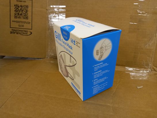 BOXED/SEALED GILL FACE MASK RE-USEABLE RESPIRATOR - WHITE/LARGE