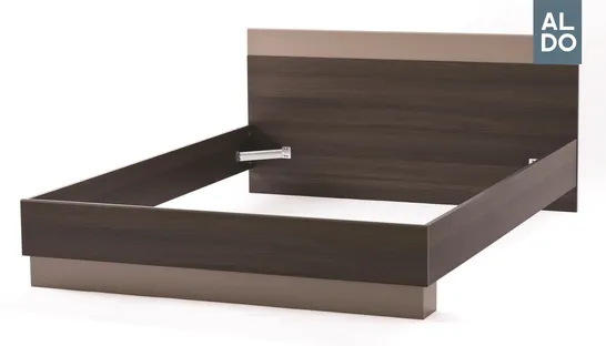 BRAND NEW BOXED VULCANO OAK-EFFECT/BASALT BED FRAME 140X190CM (1 BOX)