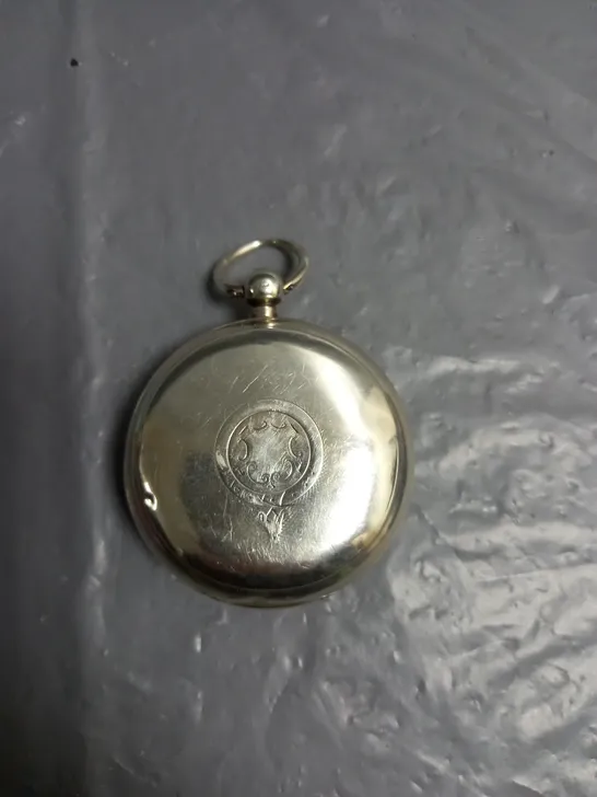 ANTIQUE LOOK STERLING SILVER POCKET WATCH - CHAIN NOT INCLUDED