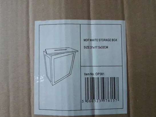 BOXED MDF WHITE STORAGE BOX 