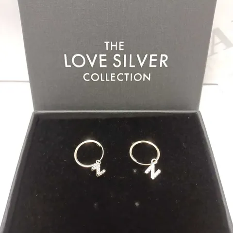 THE LOVE SILVER COLLECTION INITIAL EARRINGS 