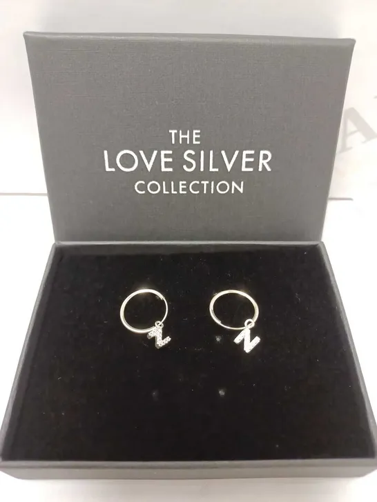 THE LOVE SILVER COLLECTION INITIAL EARRINGS  RRP £35