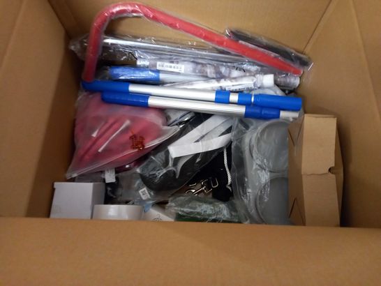 LARGE QUANTITY OF ASSORTED HOUSEHOLD ITEMS TO INCLUDE MEDIA RACK, MOLDEX MASKS AND GTECH PART