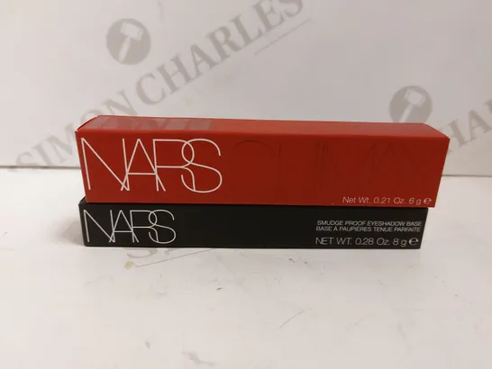 BOX OF 2 NARS ITEMS TO INCLUDE SMUDGE PROOF EYESHADOW BASE AND VOLUMIZING MASCARA