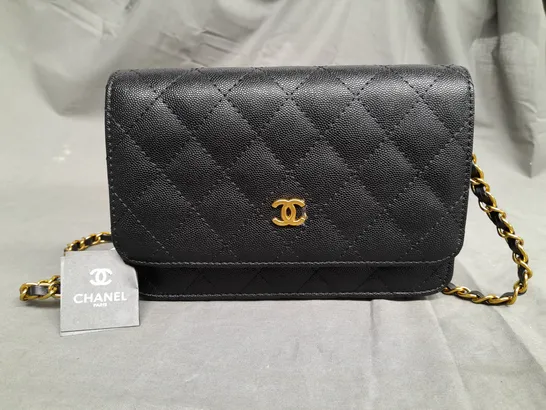 CHANEL BLACK CLUTCH OVER SHOULDER BAG 