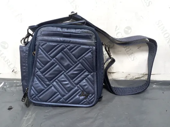 LUG CLASSIC QUILTED CROSSBODY FLAPPER BAG IN NAVY